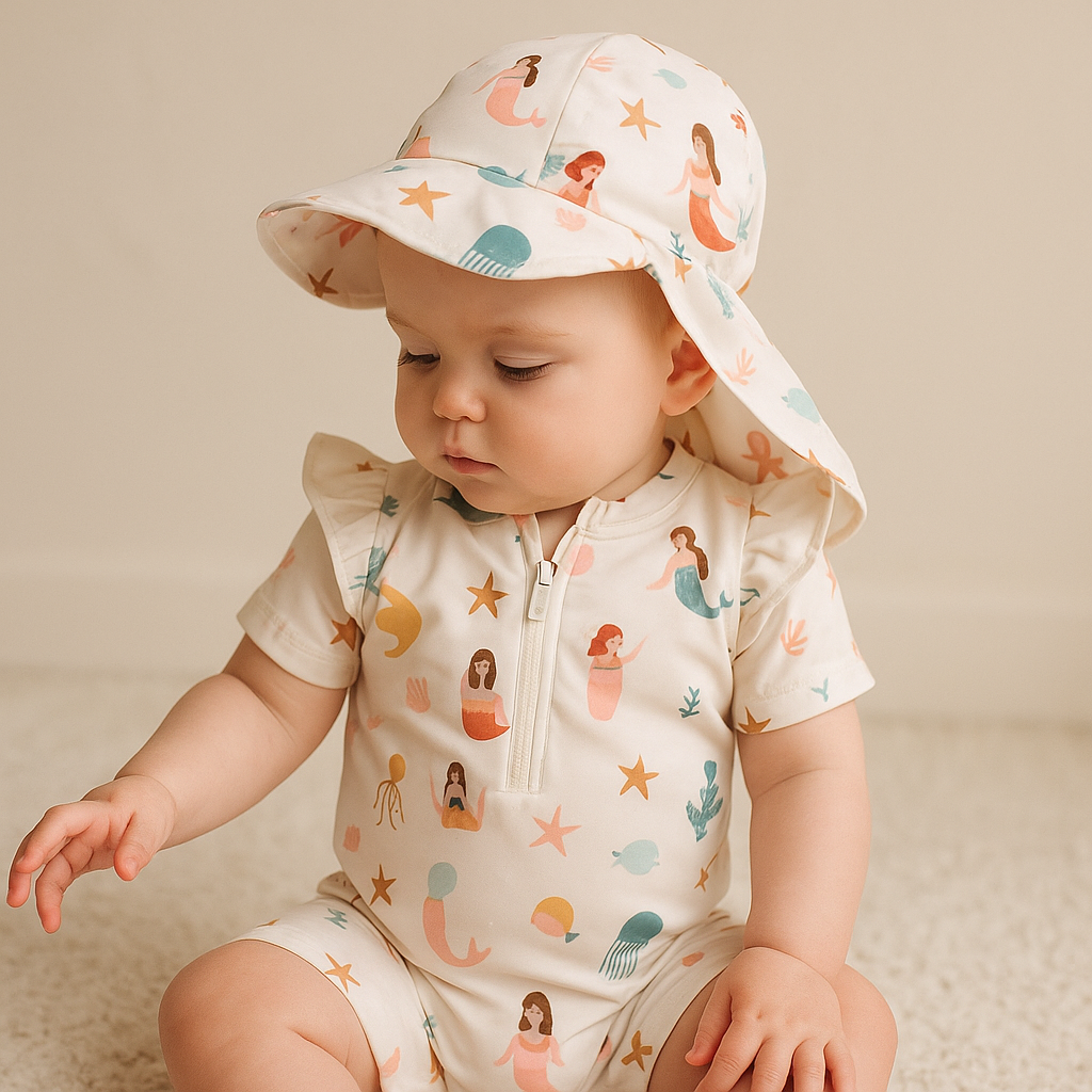 Gentle Nest AI hero image - Cute Mermaids Print Baby Swimsuit Set