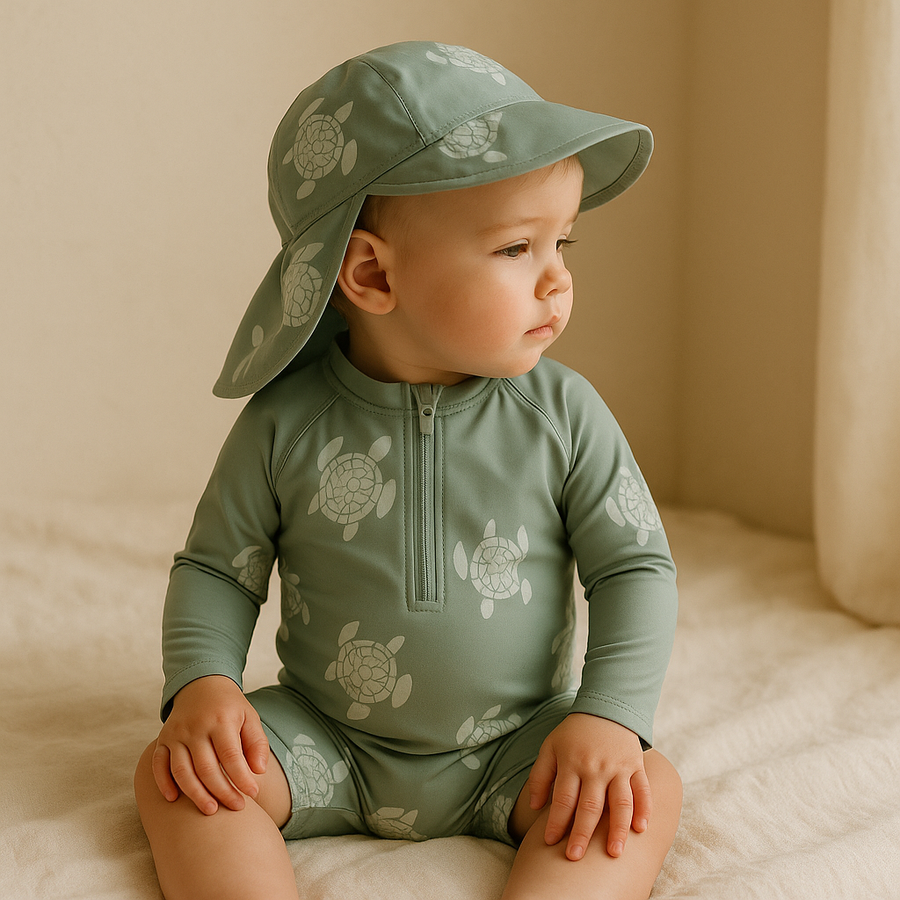 Gentle Nest AI hero image - Turtles Zip-Up Swimwear Set - Green