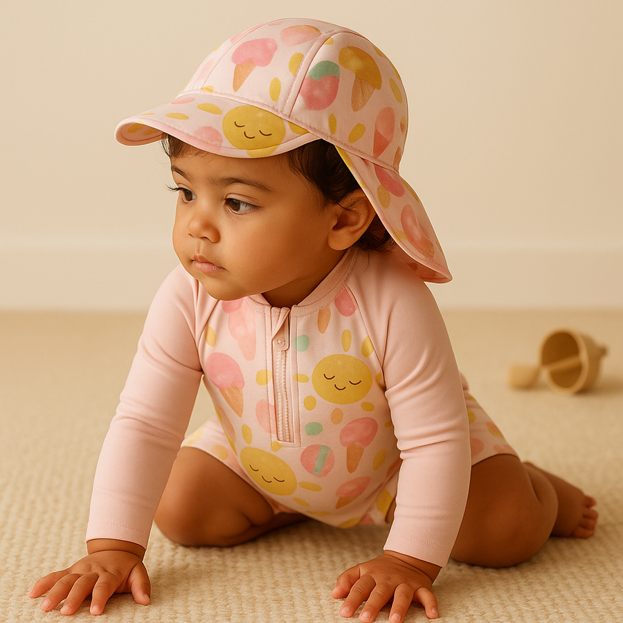 Gentle Nest AI hero image - Sunny Icecream Zip-Up Swimwear Set - Pink