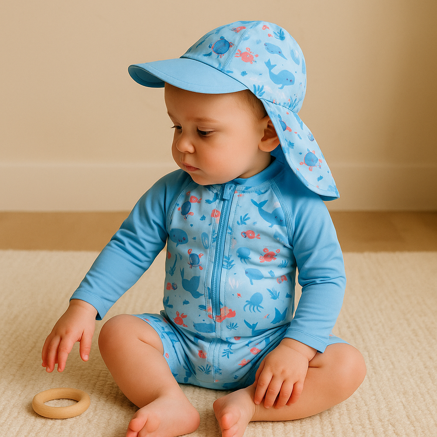 Gentle Nest AI hero image - Ocean Zip-Up Swimwear Set - Blue