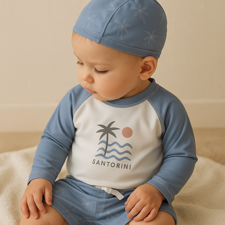 Gentle Nest AI hero image - Santoriny Long Sleeve Swimwear Set - Blue