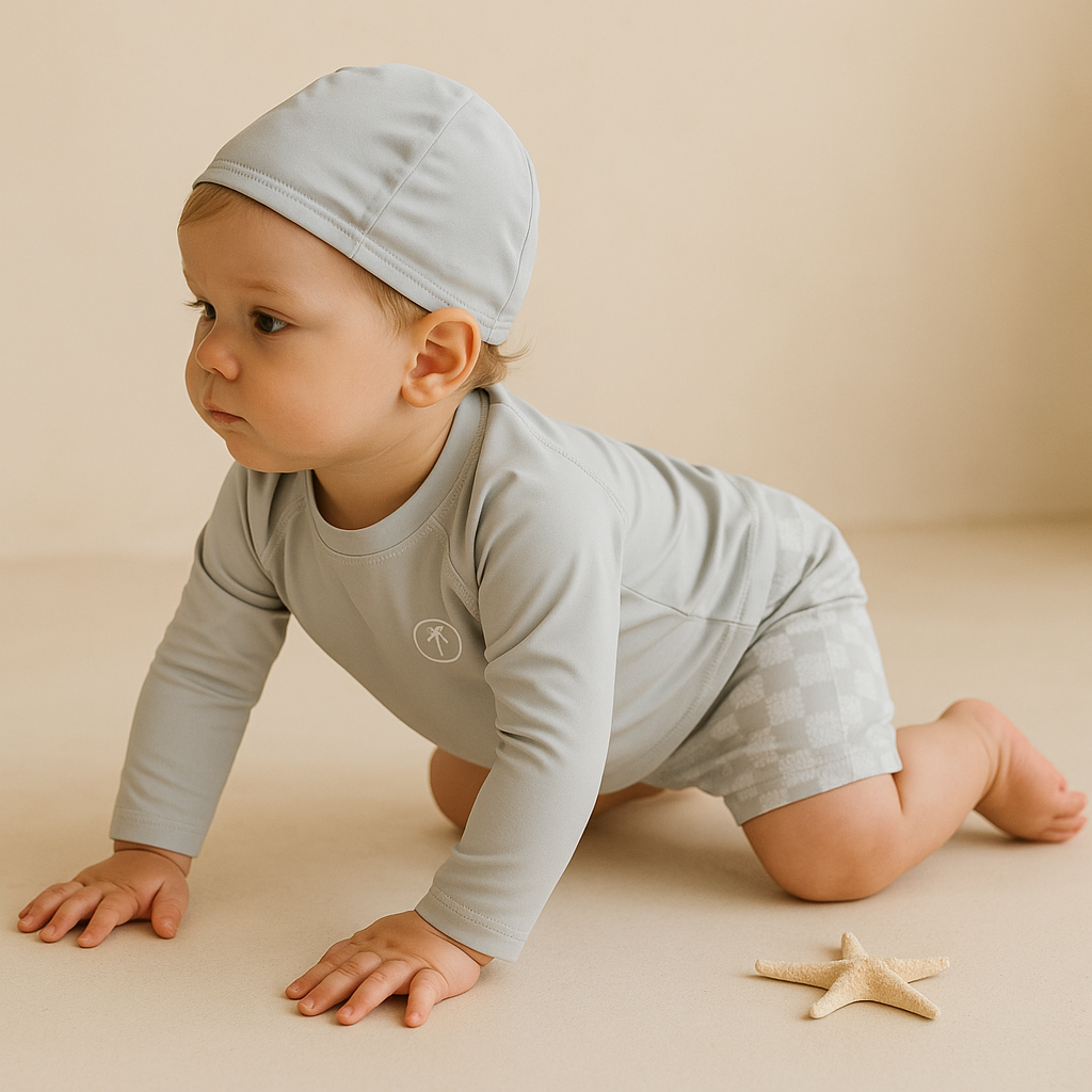 Gentle Nest AI hero image - Printed Long Sleeve Swimwear Set - Gray