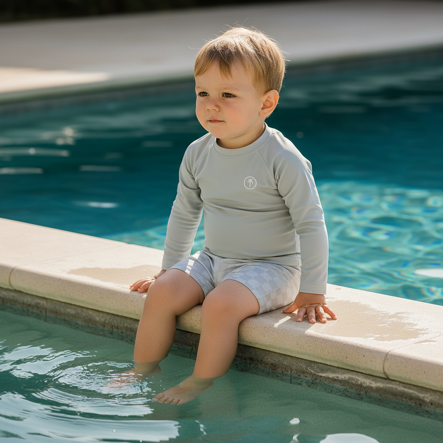 Gentle Nest AI hero image - Printed Long Sleeve Swimwear Set - Gray