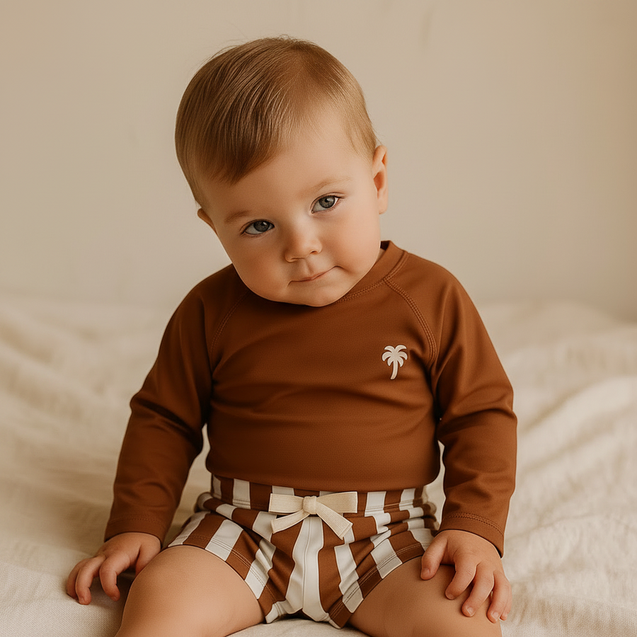 Gentle Nest AI hero image - Brown Sleeve Swimwear Set