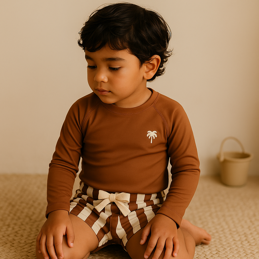 Gentle Nest AI hero image - Brown Sleeve Swimwear Set