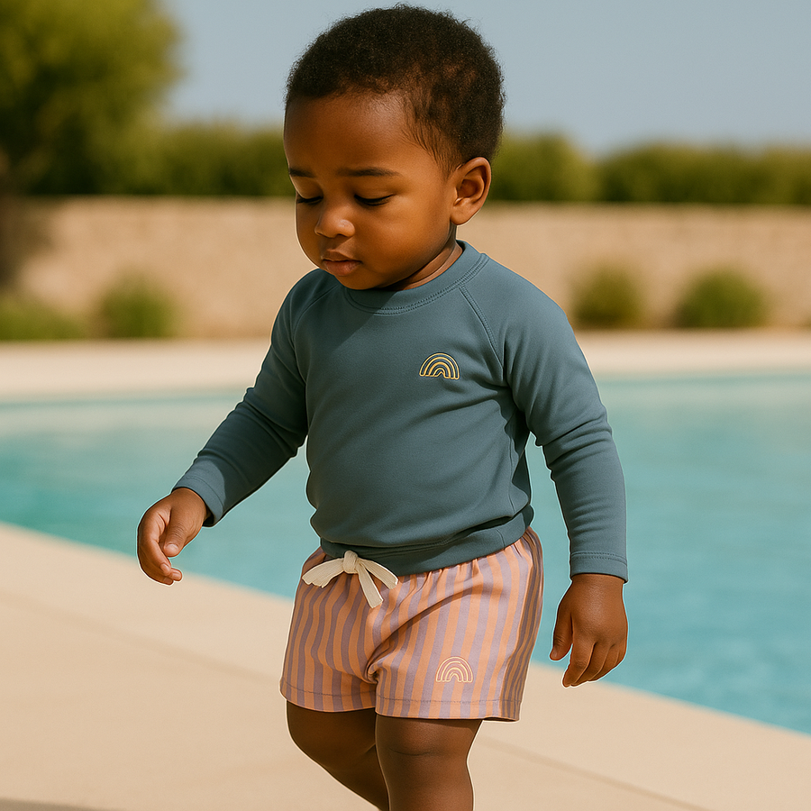 Gentle Nest swimwear hero image - Cool Dudes Long Sleeve Swimwear Set