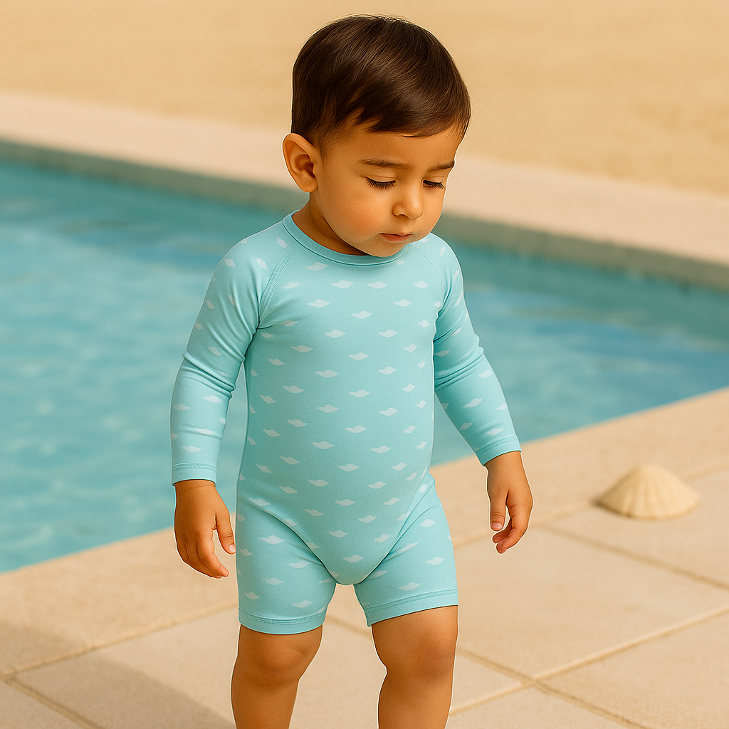 Gentle Nest swimwear hero image - Cute Fish Long Sleeve Swimwear Set