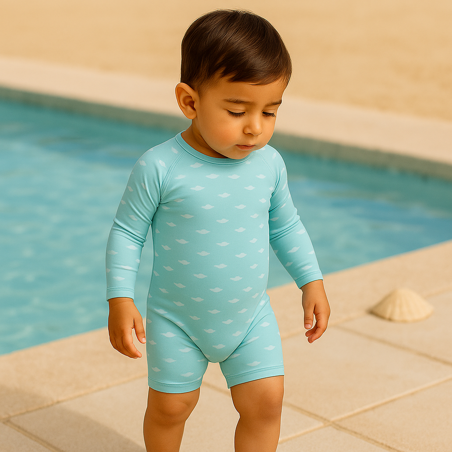 Gentle Nest swimwear hero image - Cute Fish Long Sleeve Swimwear Set