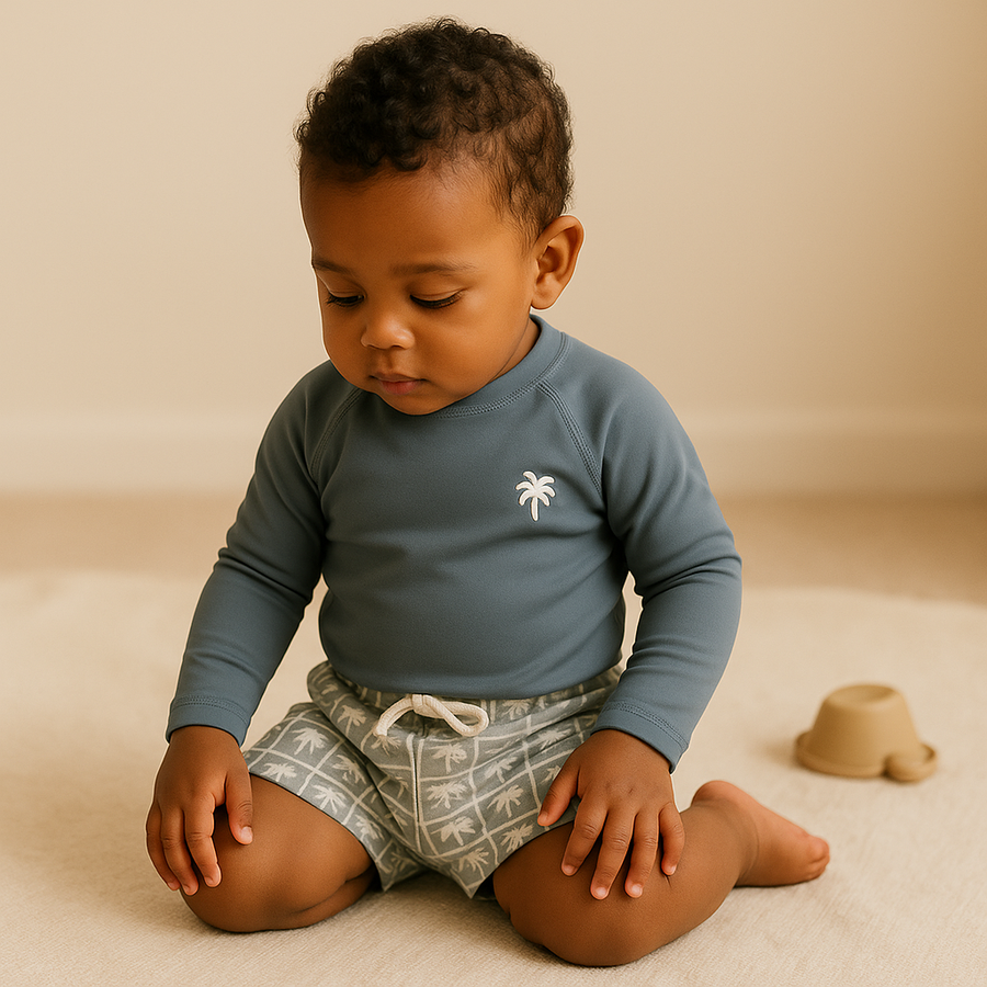 Gentle Nest AI hero image - Gray Palms Long Sleeve Swimwear Set