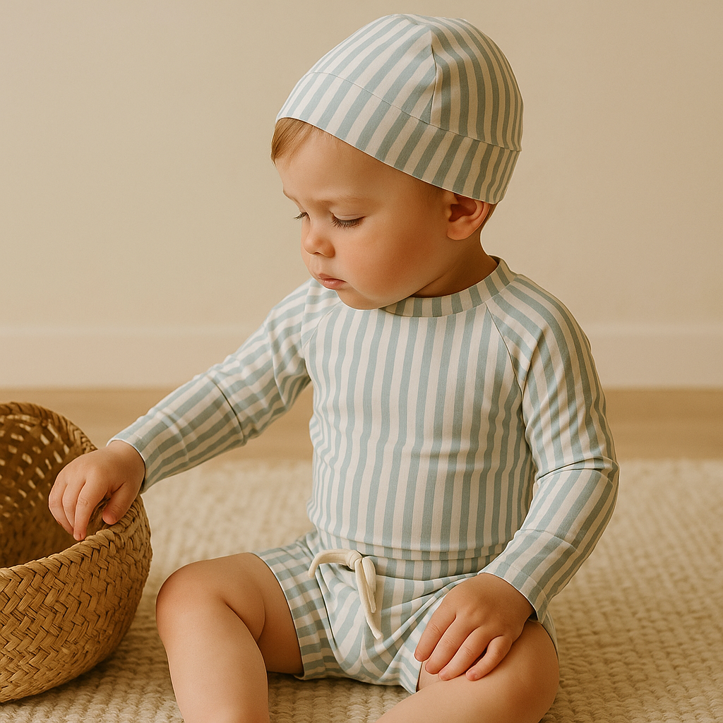 Gentle Nest AI hero image - Stripes Long Sleeve Swimwear Set