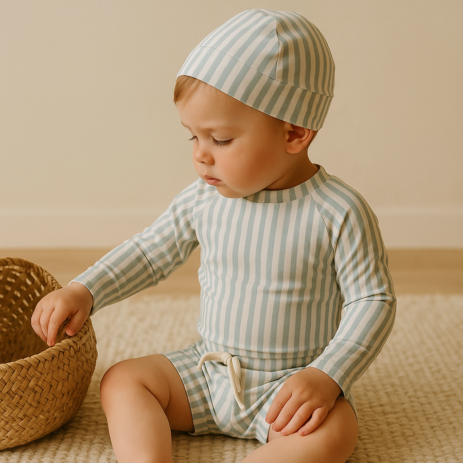 Gentle Nest AI hero image - Stripes Long Sleeve Swimwear Set