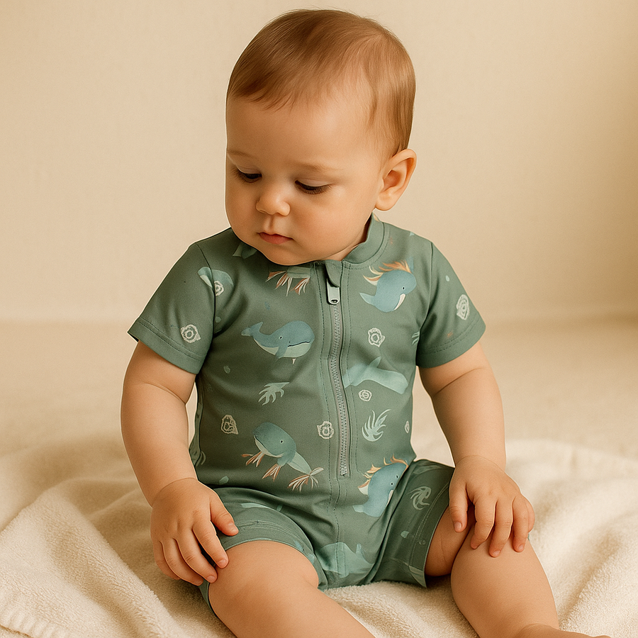 Gentle Nest AI hero image - Happy Whales Short Sleeve Swimsuit