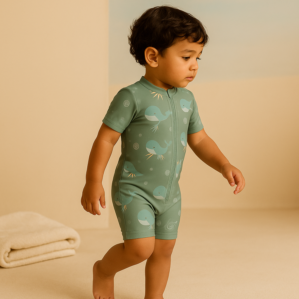Gentle Nest AI hero image - Happy Whales Short Sleeve Swimsuit