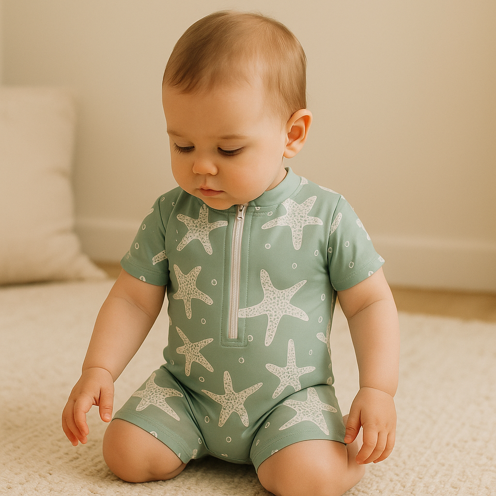 Gentle Nest AI hero image - Starfish Print Monokini Short Sleeve Swimsuit