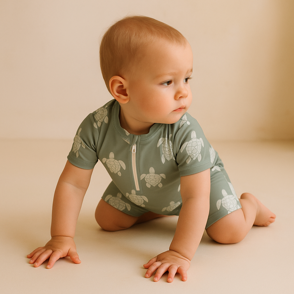 Gentle Nest AI hero image - Sea Turtles Print Short Sleeve Swimsuit