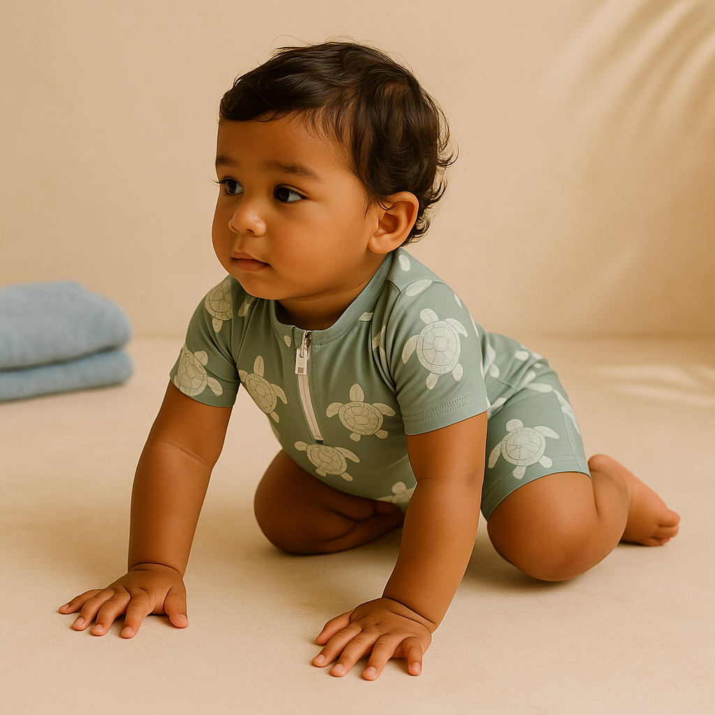 Gentle Nest AI hero image - Sea Turtles Print Short Sleeve Swimsuit