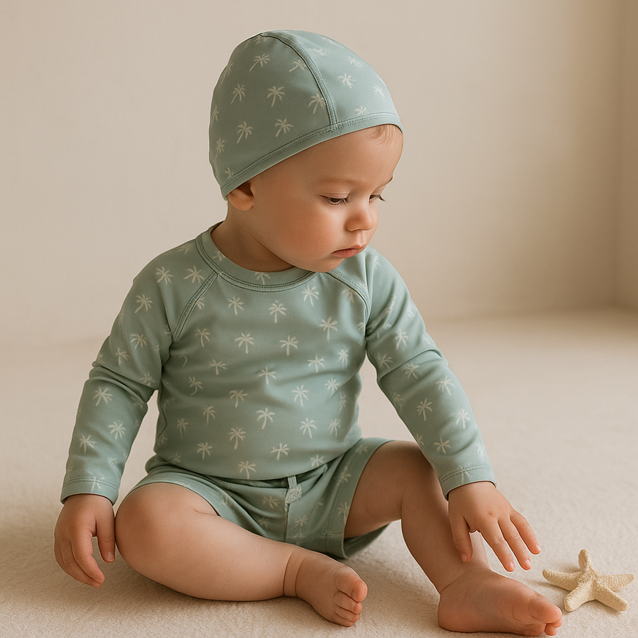 Gentle Nest AI hero image - Green Palms Long Sleeve Swimwear Set