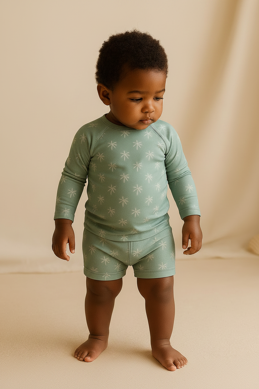 Gentle Nest AI hero image - Green Palms Long Sleeve Swimwear Set