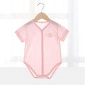 Pink knit short sleeve bodysuit