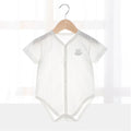 White knit short sleeve bodysuit