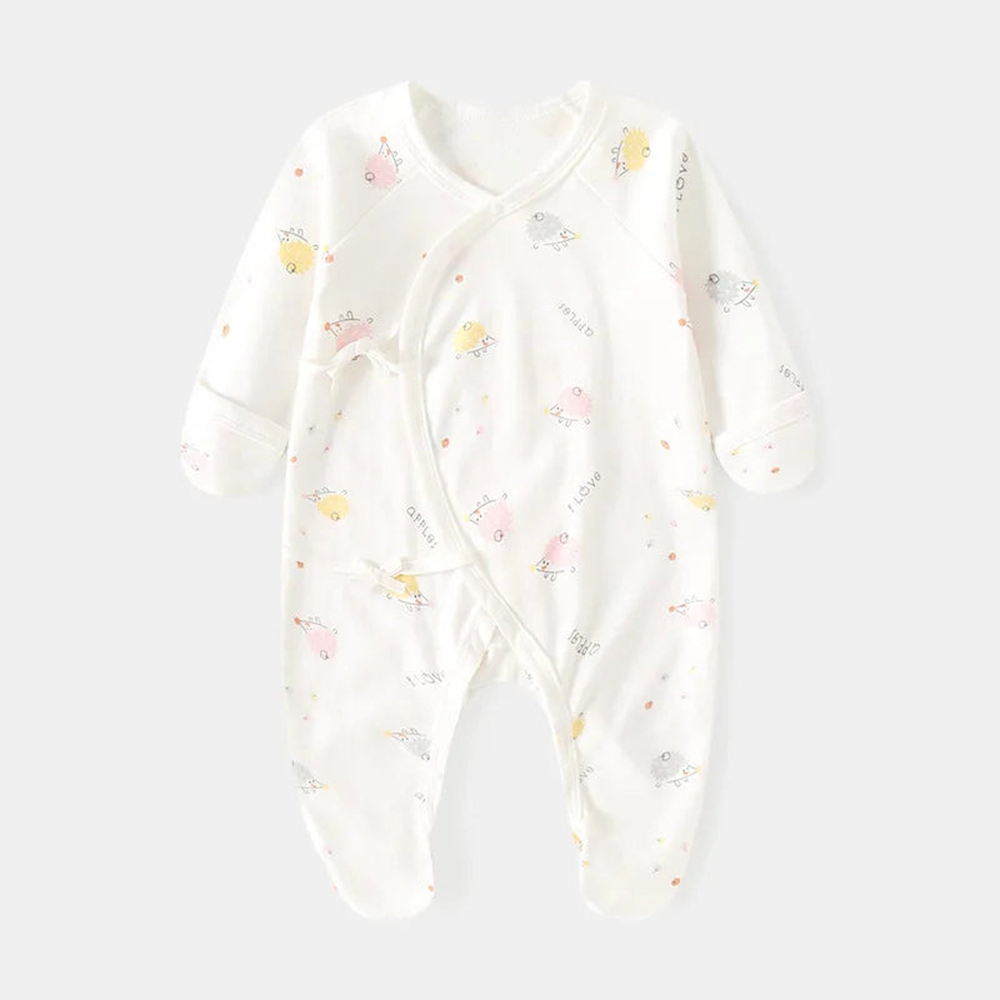 Pink hedgehog newborn wrap footie pajama