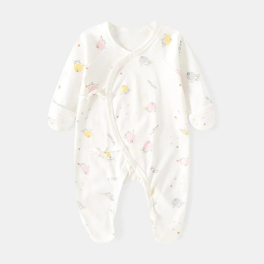 Pink hedgehog newborn wrap footie pajama