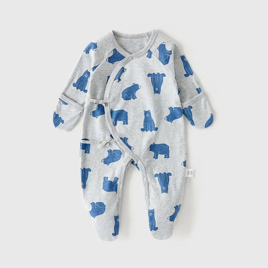 Polar bear newborn wrap footie pajama