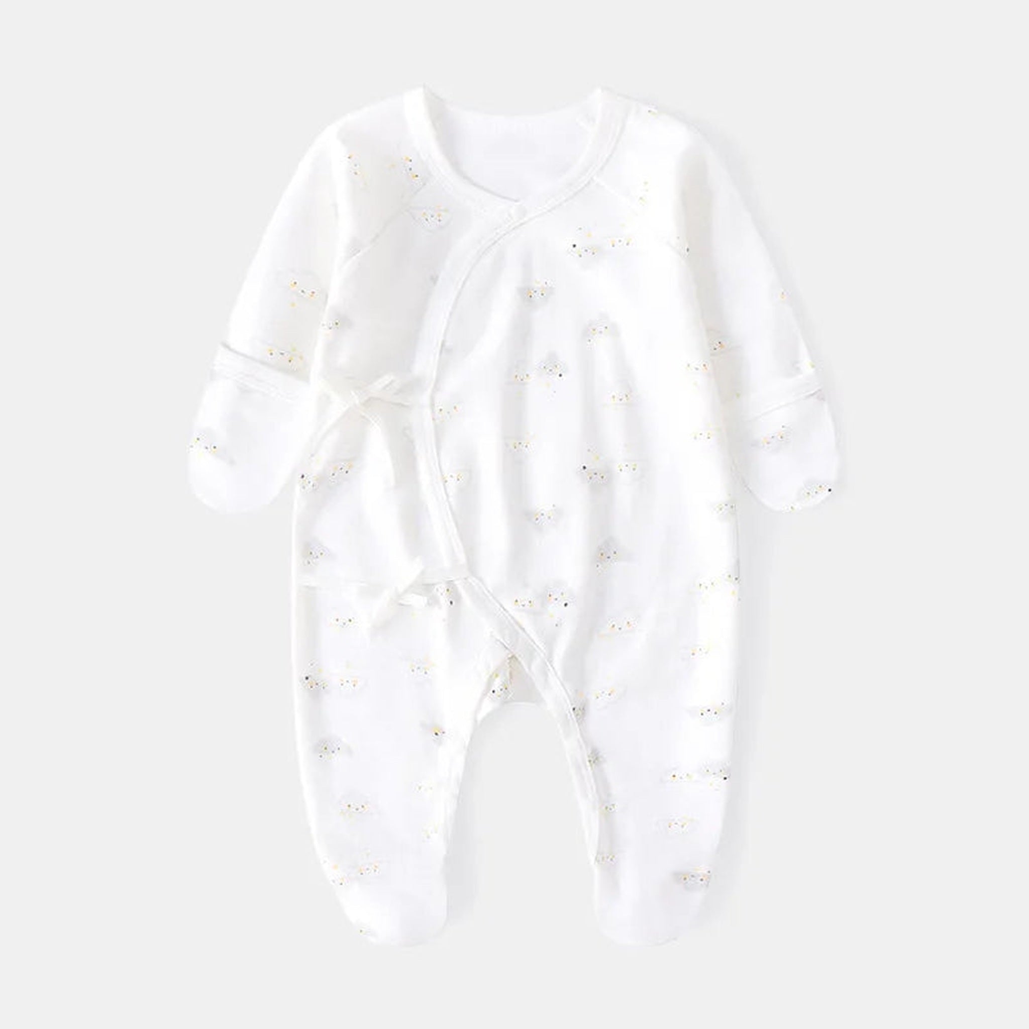 Cloud print newborn wrap footie pajama