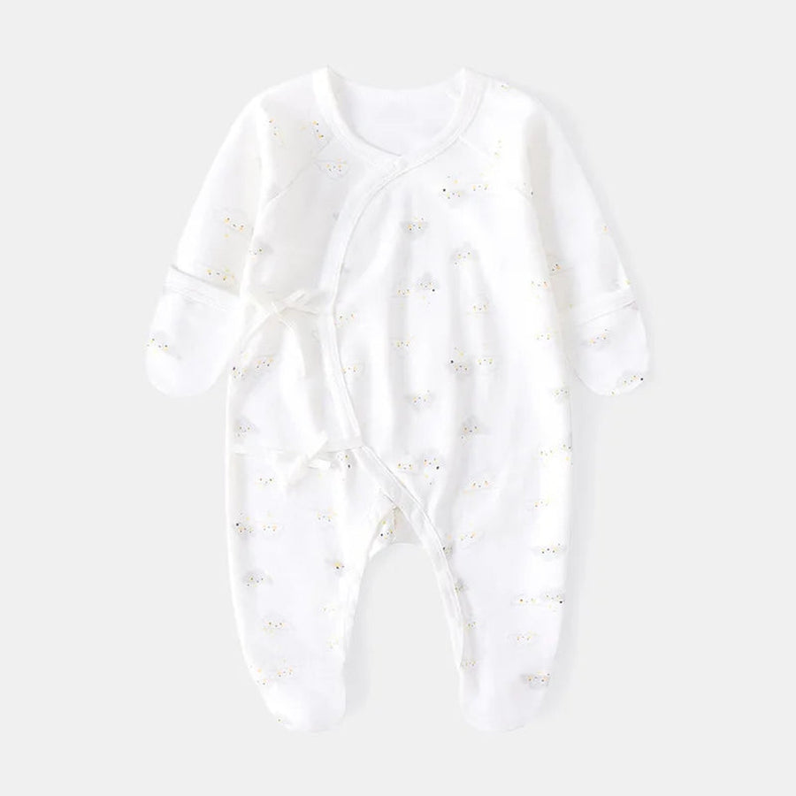 Cloud print newborn wrap footie pajama