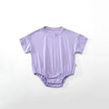 Purple short sleeve bubble romper