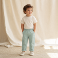 Child wearing Classic Straight Leg Pants in Green