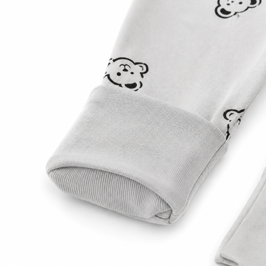 Gray Pups Romper — Gray Pups — Cuff and foot detail — image 4