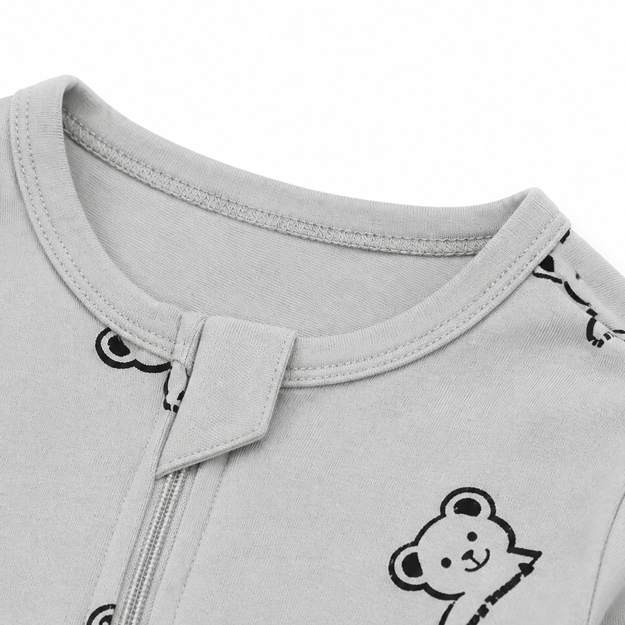 Gray Pups Romper — Gray Pups — Zipper detail — image 3