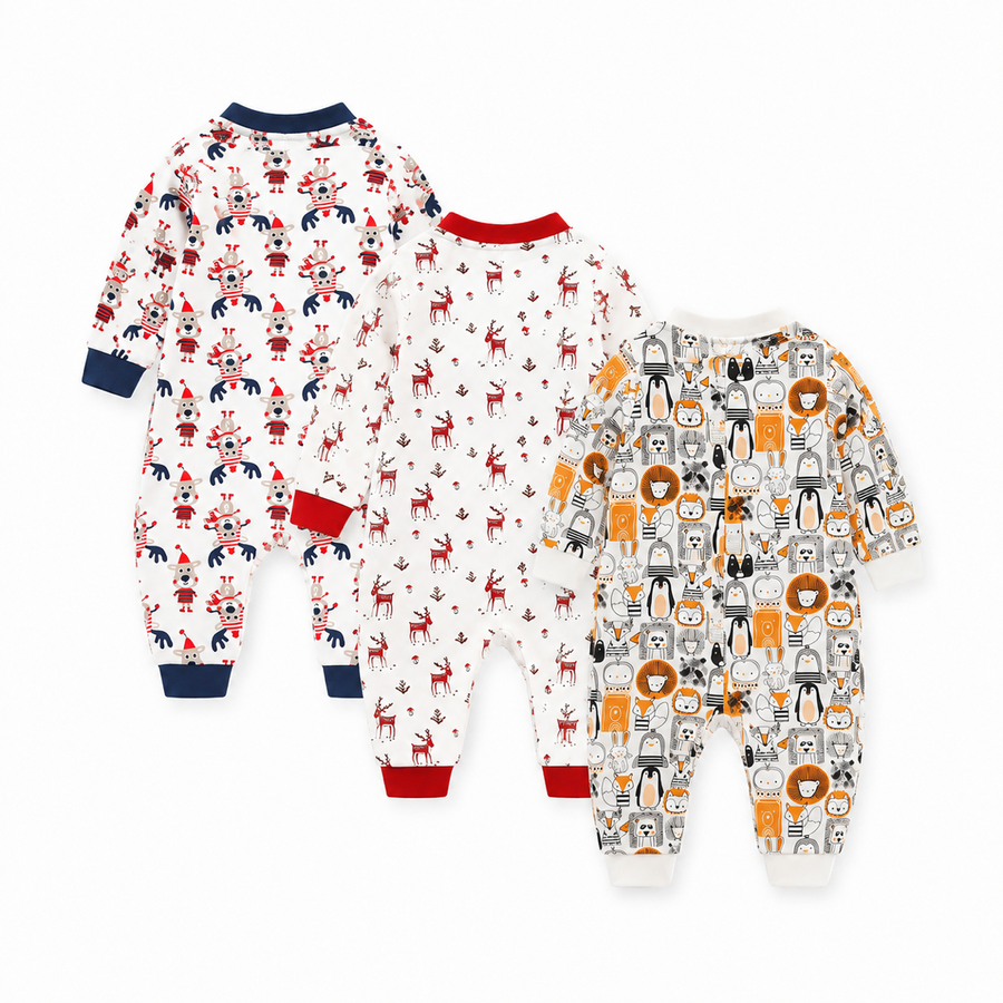 Holiday Friends 3-Pack Rompers — Holiday Friends — Back view — image 2