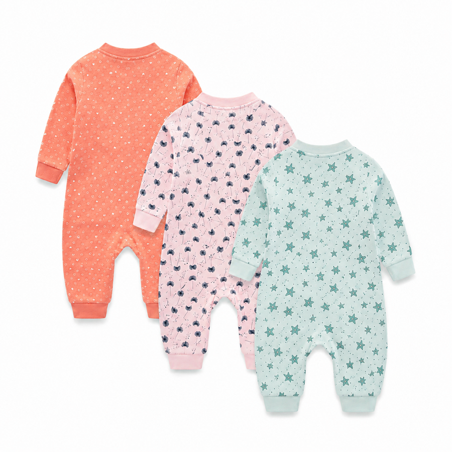 Garden Brights 3-Pack Rompers — Garden Brights — Back view — image 2