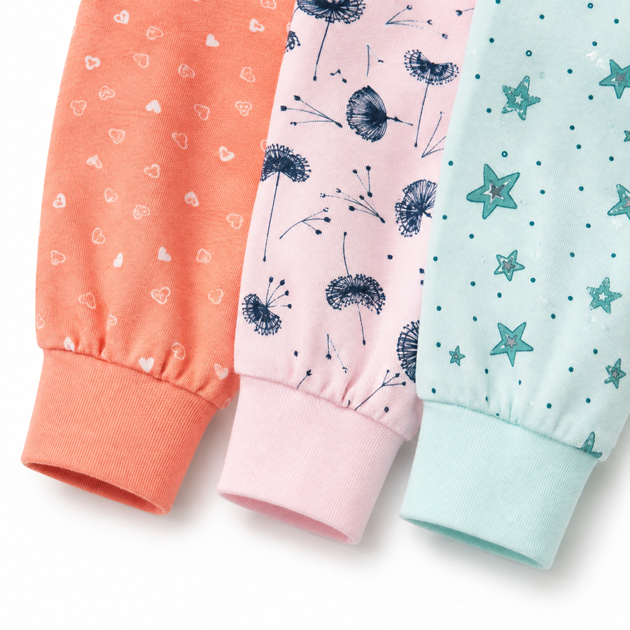 Garden Brights 3-Pack Rompers — Garden Brights — Cuff and foot detail — image 4