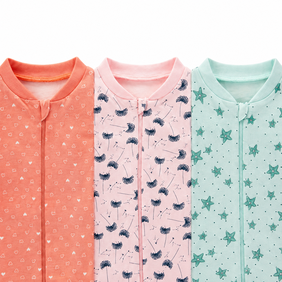 Garden Brights 3-Pack Rompers — Garden Brights — Zipper detail — image 3