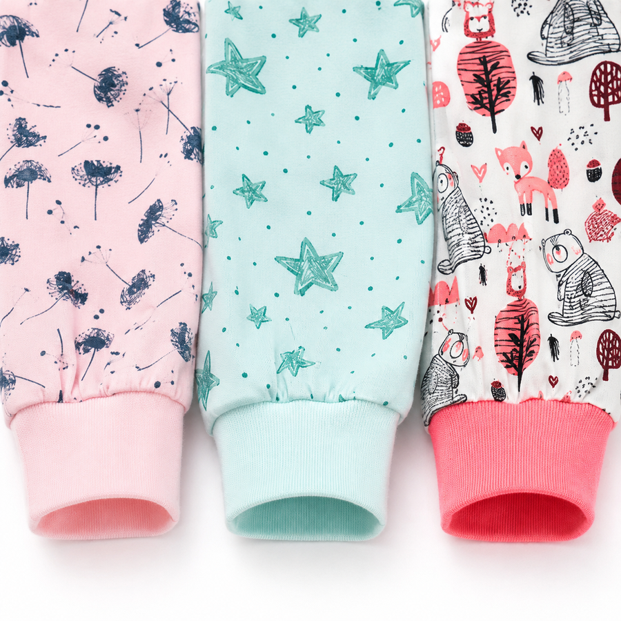 Blush Meadow 3-Pack Rompers — Blush Meadow — Cuff and foot detail — image 4