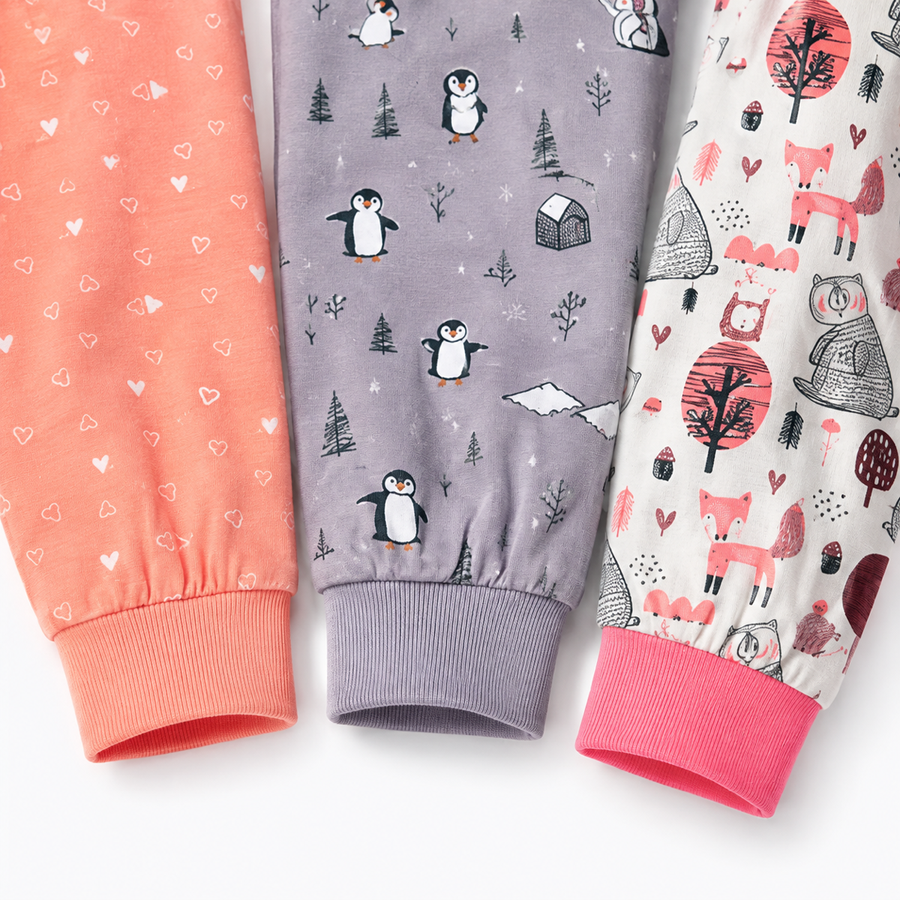 Coral Friends 3-Pack Rompers — Coral Friends — Cuff and foot detail — image 4