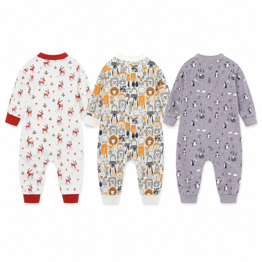 Winter Friends 3-Pack Rompers — Winter Friends — Back view — image 2