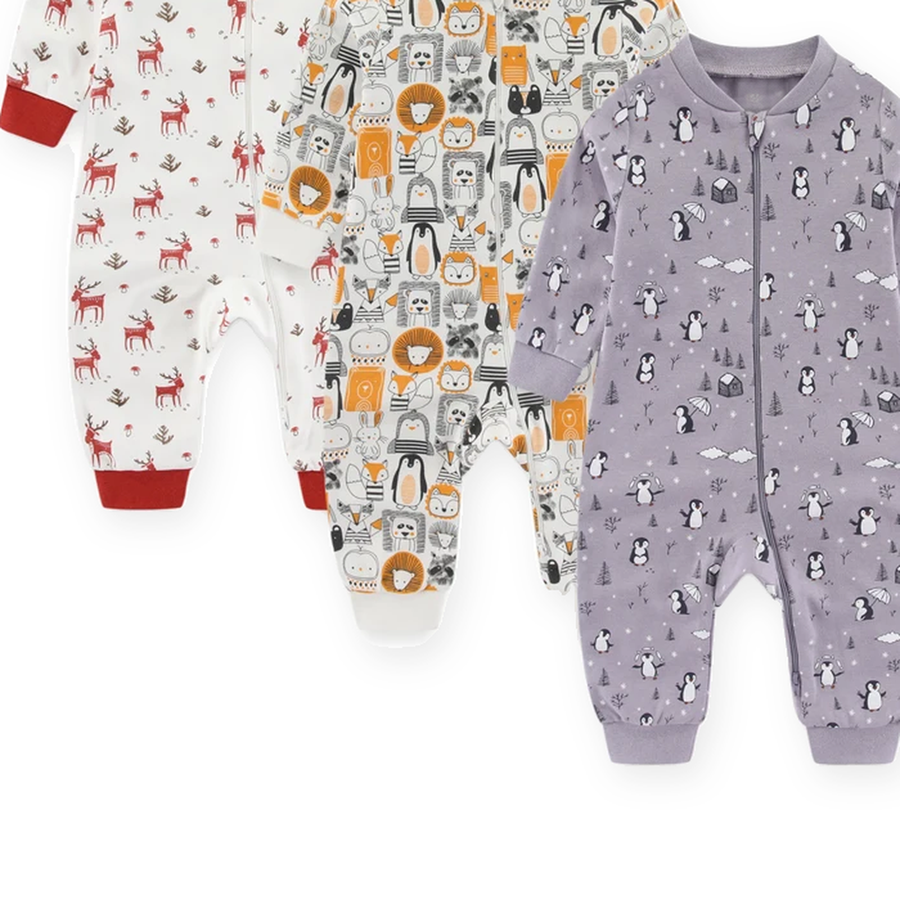 Winter Friends 3-Pack Rompers — Winter Friends — Cuff and foot detail — image 5
