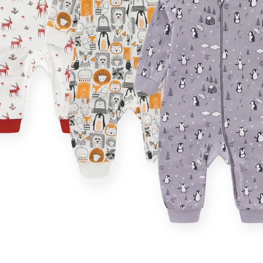 Winter Friends 3-Pack Rompers — Winter Friends — Gusset and seam detail — image 6