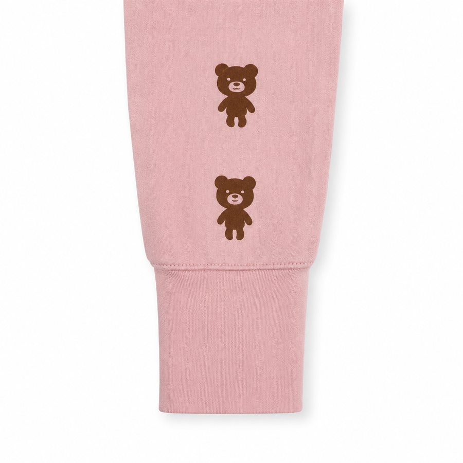 Pink Bears Romper — Pink Bears — Cuff and foot detail — image 4
