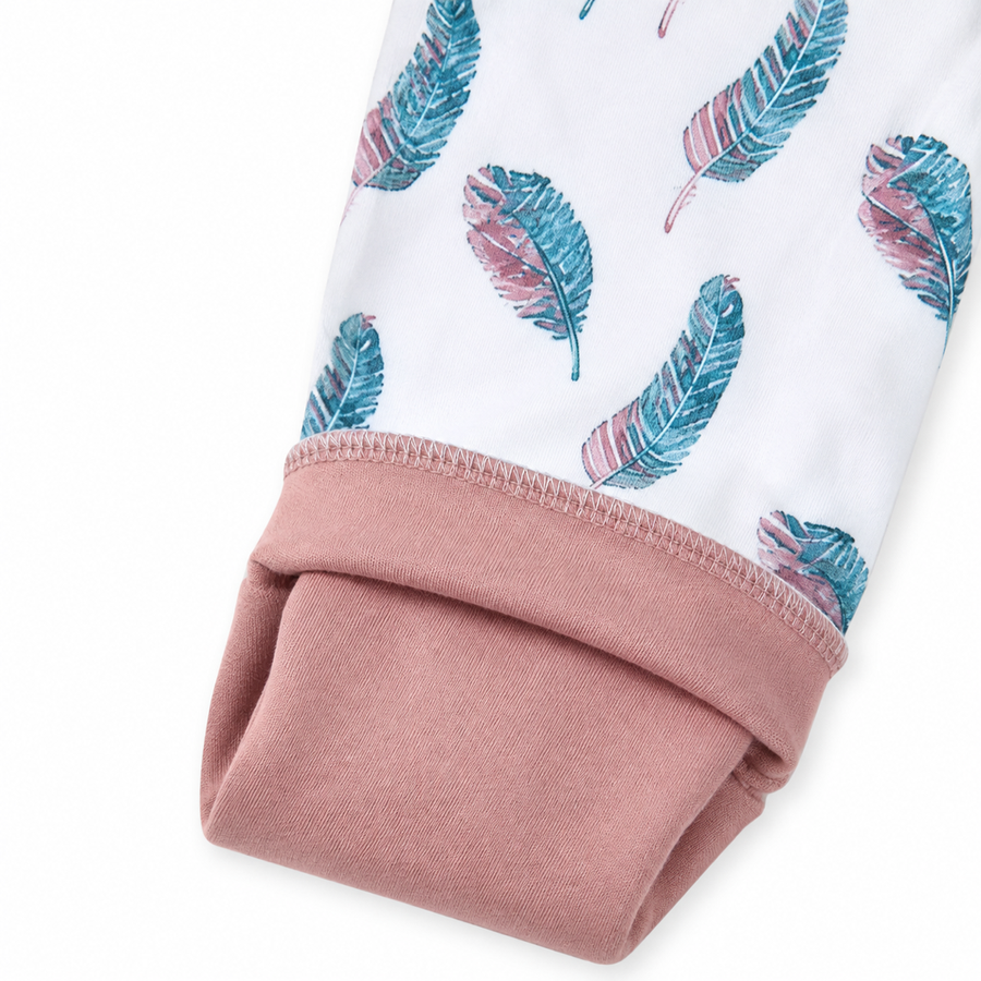 Feathers Romper — Feathers — Cuff and foot detail — image 4