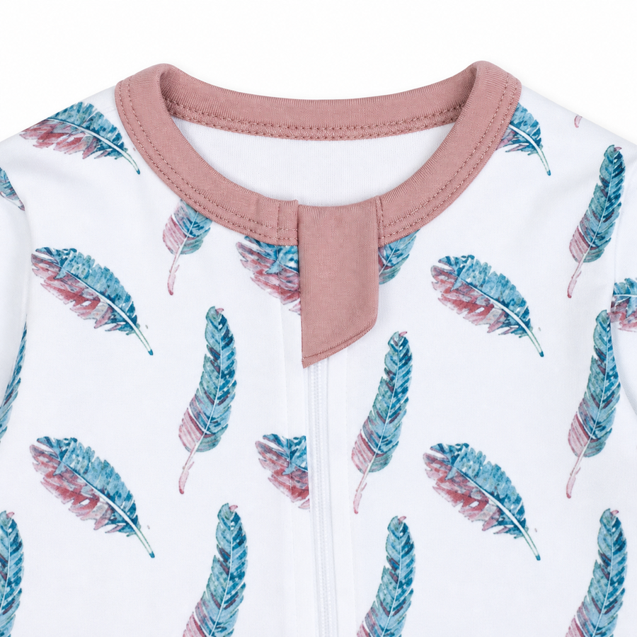 Feathers Romper — Feathers — Zipper detail — image 3