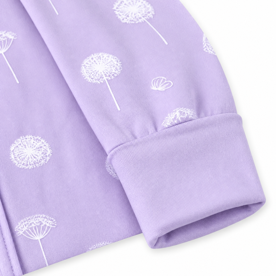 Lavender Wishes Romper — Lavender Wishes — Cuff and foot detail — image 4