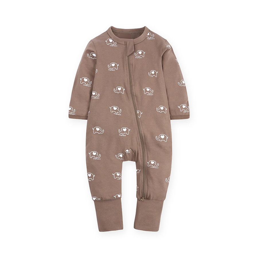 Mocha Elephants Romper — Mocha Elephants — Front view — image 1