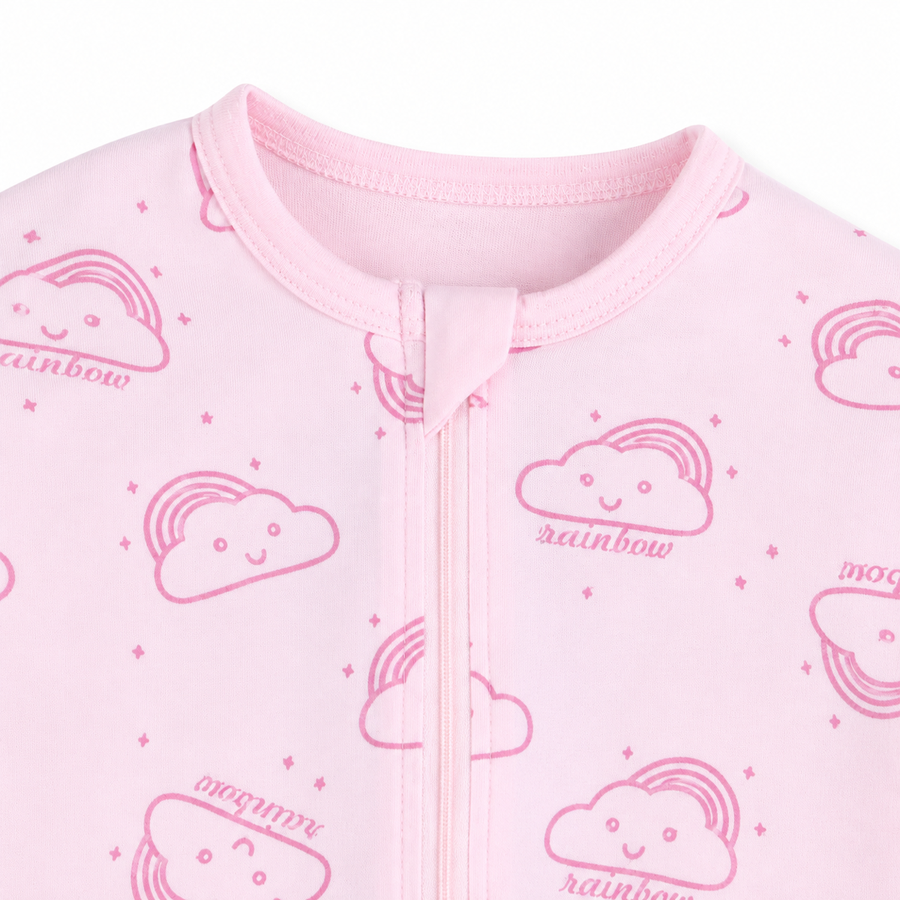 Pink Rainbows Romper — Pink Rainbows — Zipper detail — image 3