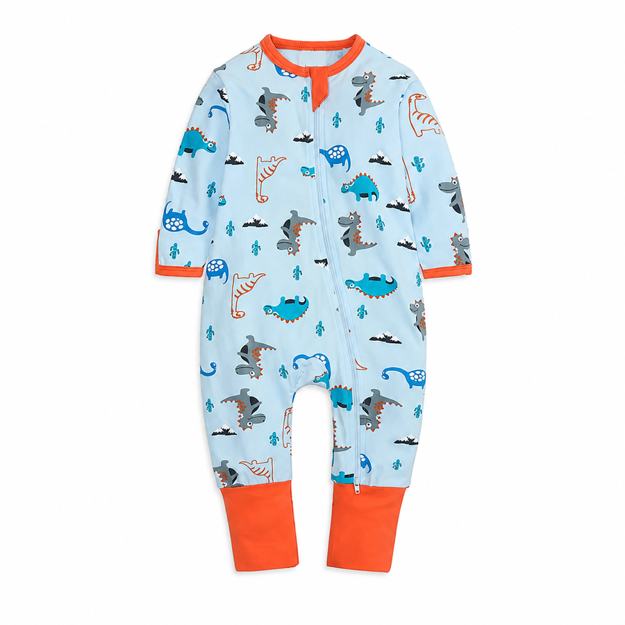 Blue Dinosaurs Romper — Blue Dinosaurs — Front view — image 1