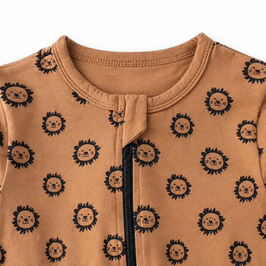 Lion Faces Romper — Lion Faces — Zipper detail — image 3